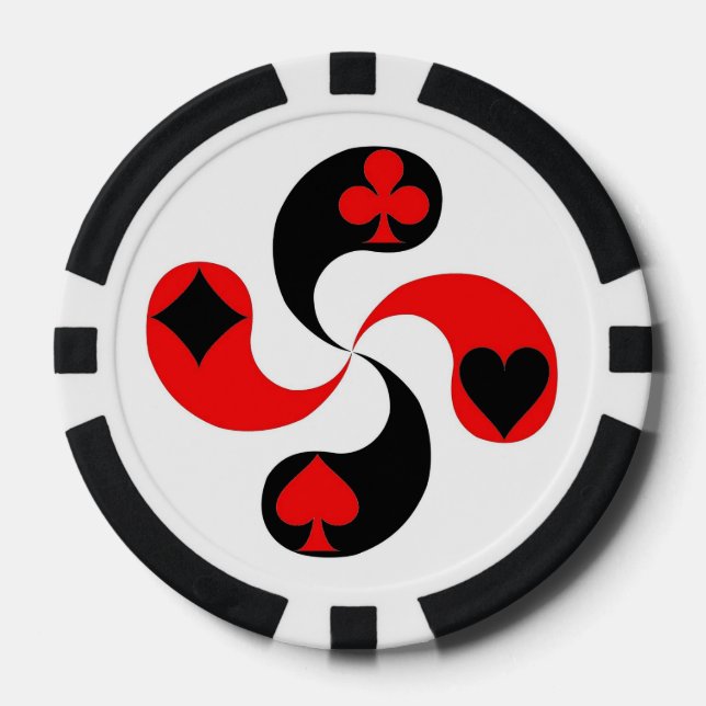 Lauburu Basque Cross Spade Heart Diamond Club Poker Chips (Front)