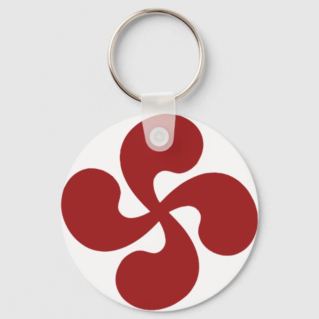 Lauburu Red Basque Cross Key Ring (Front)