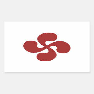Lauburu Red Basque Cross Rectangular Sticker