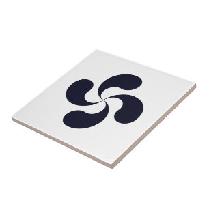 Lauburu symbol ceramic tile