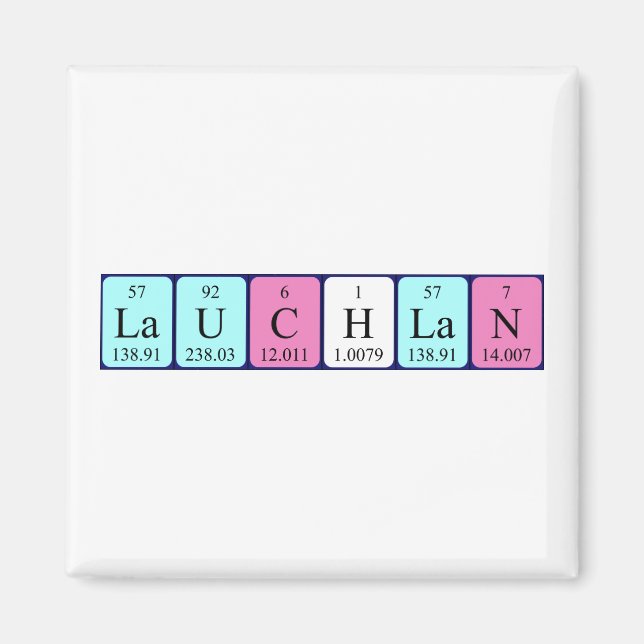Lauchlan periodic table name magnet (Front)
