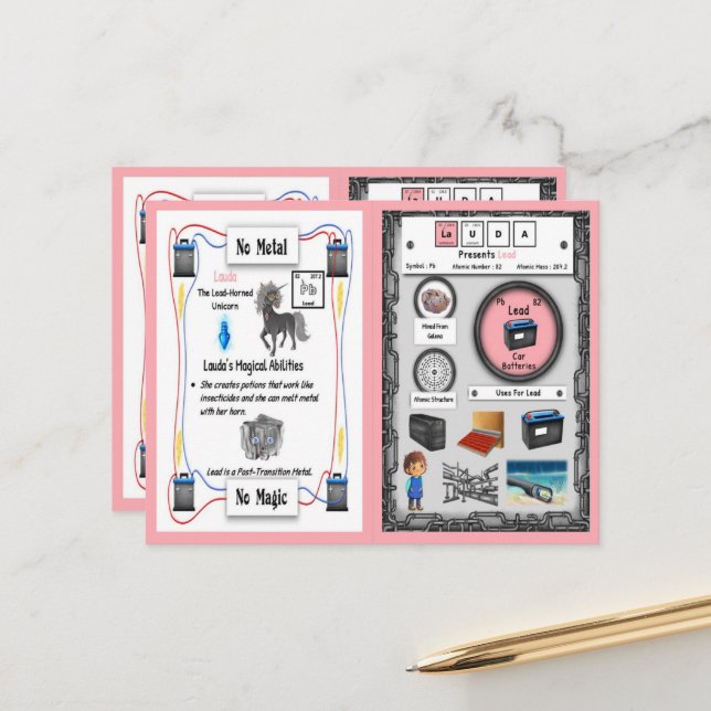 Lauda - Lead Horn Unicorn Game Card (Front/Back In Situ)