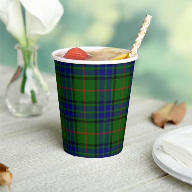 Lauder Clan Tartan Plaid Paper Cups (Insitu)