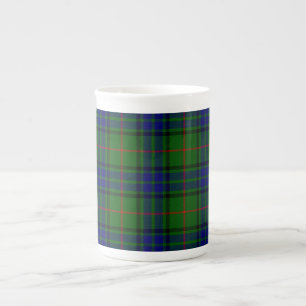 Lauder tartan blue green plaid bone china mug