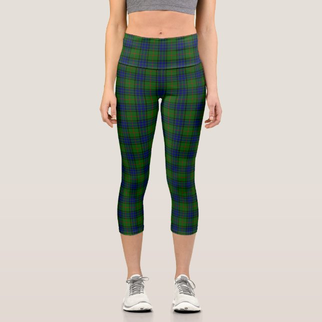 Lauder tartan blue green plaid capri leggings (Front)
