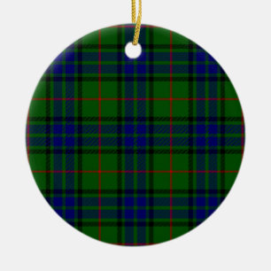 Lauder tartan blue green plaid ceramic ornament