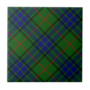 Lauder tartan blue green plaid ceramic tile
