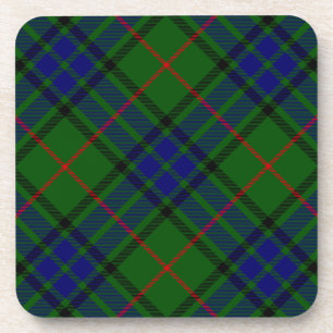 Lauder tartan blue green plaid coaster
