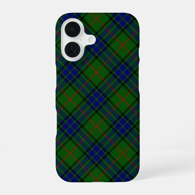 Lauder tartan blue green plaid iPhone 16 case (Back)