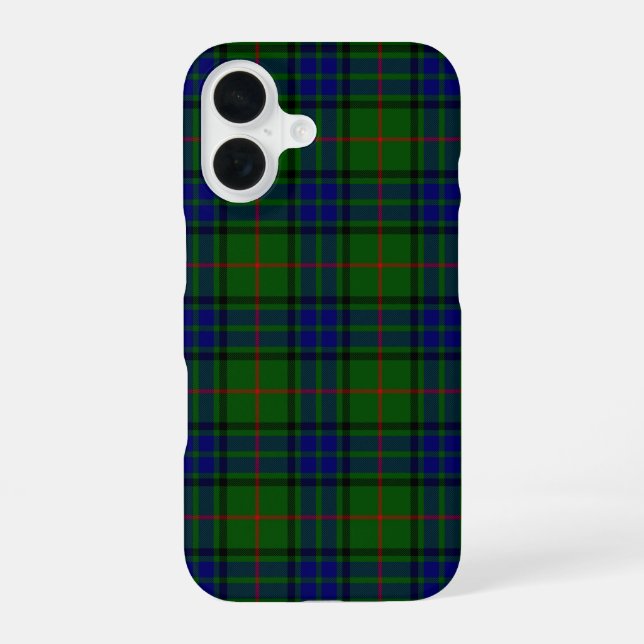 Lauder tartan blue green plaid iPhone 16 case (Back)