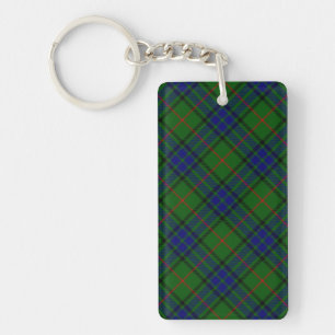 Lauder tartan blue green plaid key ring