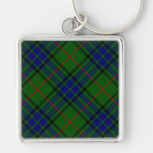 Lauder tartan blue green plaid key ring