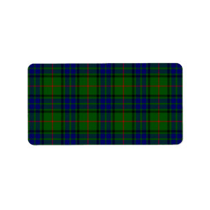 Lauder tartan blue green plaid label