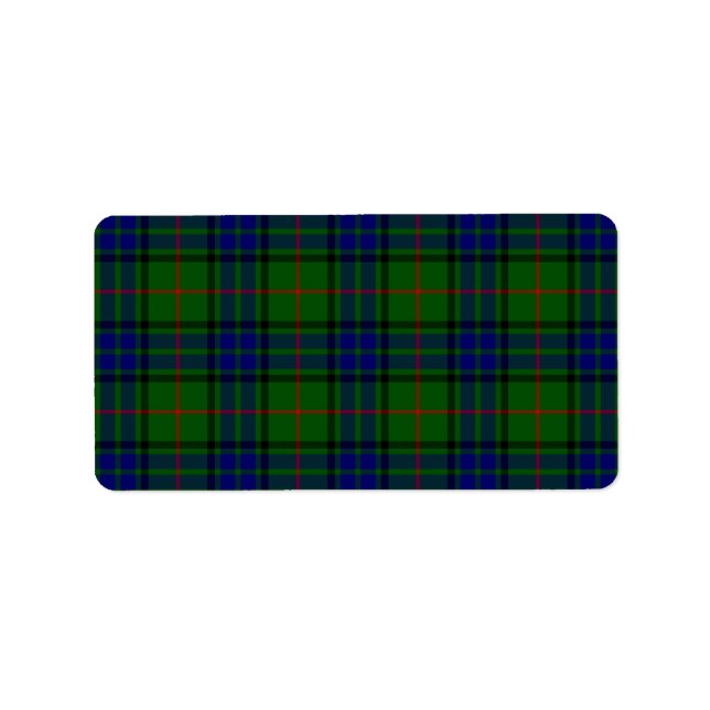 Lauder tartan blue green plaid label (Front)