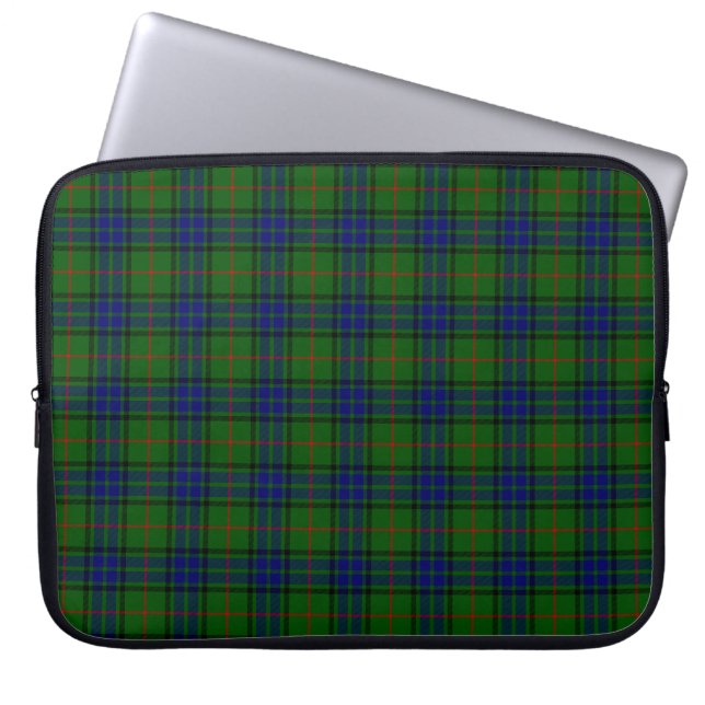 Lauder tartan blue green plaid laptop sleeve (Front)