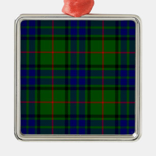 Lauder tartan blue green plaid metal ornament