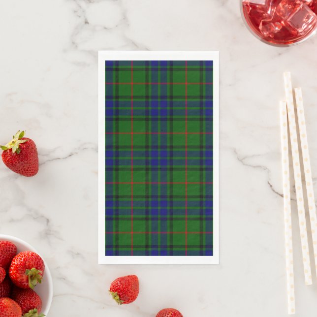 Lauder tartan blue green plaid napkin (Insitu)