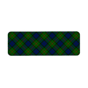 Lauder tartan blue green plaid return address label