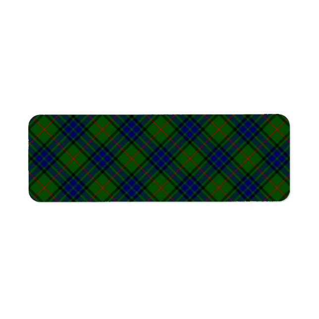 Lauder tartan blue green plaid return address label (Front)