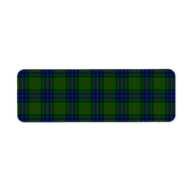 Lauder tartan blue green plaid return address label (Front)