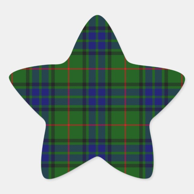 Lauder tartan blue green plaid star sticker (Front)
