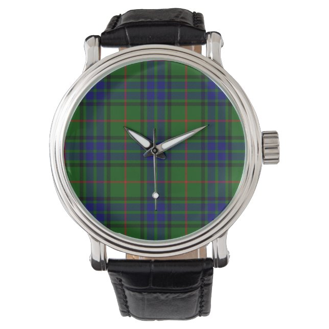 Lauder tartan blue green plaid watch (Front)
