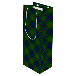 Lauder tartan blue green plaid wine gift bag