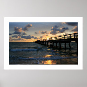Lauderdale Pier Silhouettes Poster