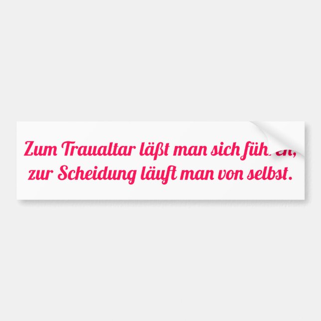 Lauf zur Scheidung Bumper Sticker (Front)