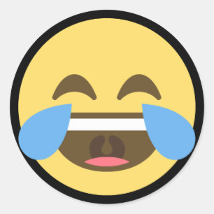 Laugh and Cry Emoji Classic Round Sticker