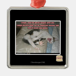 Laugh and the world laughs with you metal tree decoration