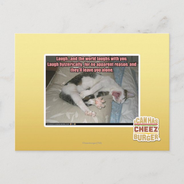 Laugh and the world laughs with you postcard (Front)