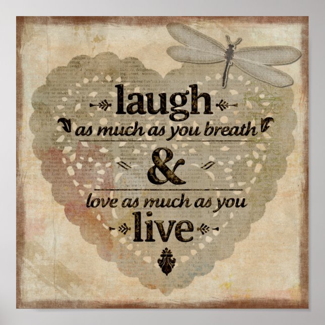 Laugh As Much As You Breathe Inspirational Poster (Front)