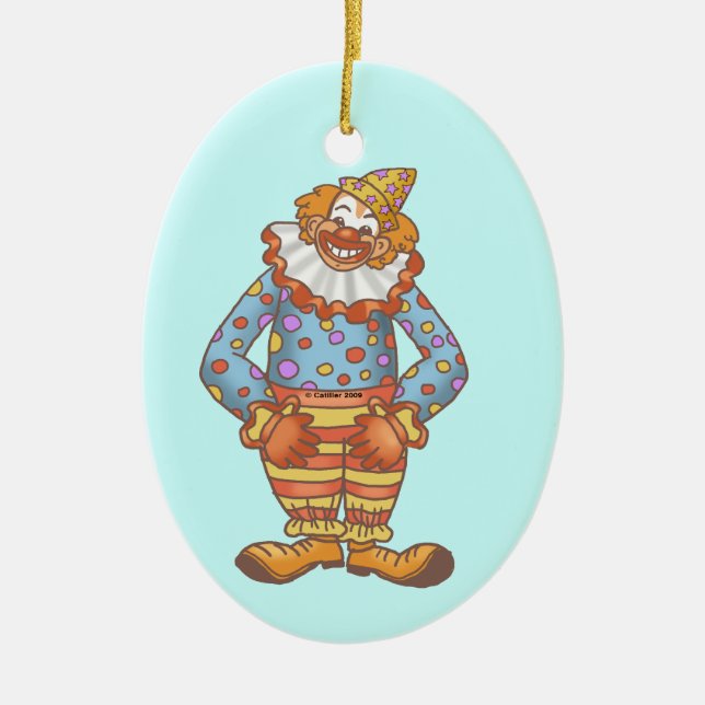 Laugh Clown Ceramic Tree Decoration (Front)
