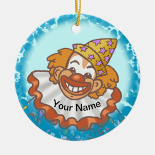 Laugh Clown Face Ceramic Ornament