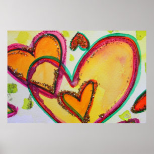 Laugh Hearts Connect Painting Art Poster Print