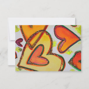 Laugh Hearts Crossing Small Invitations or Invites