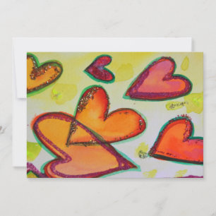 Laugh Hearts Flying Custom Invitations or  Invites