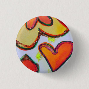 Laugh Hearts Garden Art Buttons or Lapel Pins