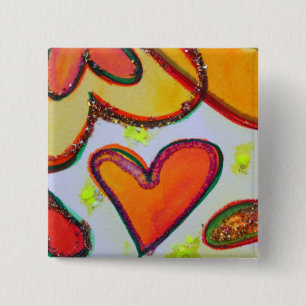 Laugh Hearts Garden Art Buttons or Lapel Pins