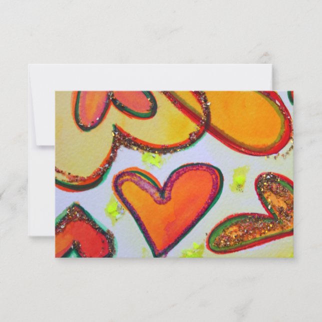 Laugh Hearts Garden Small Invitations or Invites (Front)