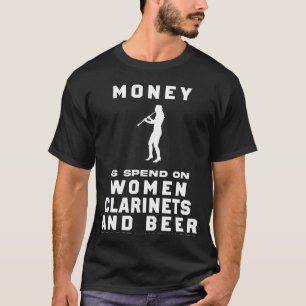 Laugh in Harmony! Funny Most of My Money Clarinet T-Shirt