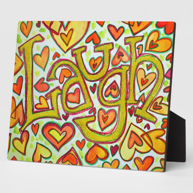 Laugh Inspirational Word Painting Poem Plaque (Side)
