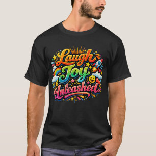 Laugh Joy Unleashed: The Radiant Burst Graphic T-Shirt