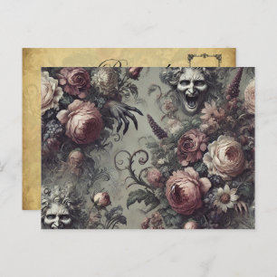 Laugh Lines – Gothic Floral  Holiday Postcard