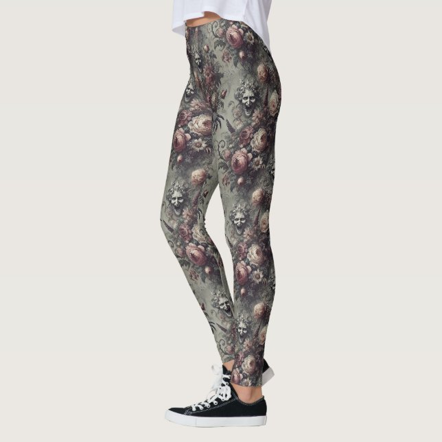 Laugh Lines – Gothic Victorian Leggings (Left)