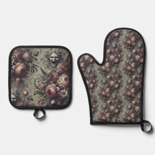 Laugh Lines – Gothic Victorian Oven Mitt & Pot Holder Set