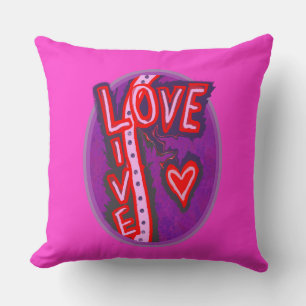 Laugh, Live Love topography Throw Pillow