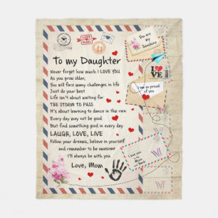 Laugh, Love, Live For Daughter - Love Mum Fleece Blanket