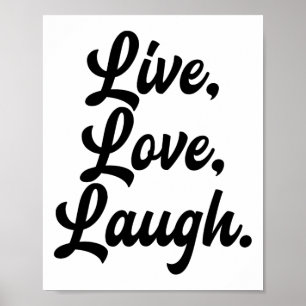Laugh Love Live Retro Meditation Mindful Positivit Poster